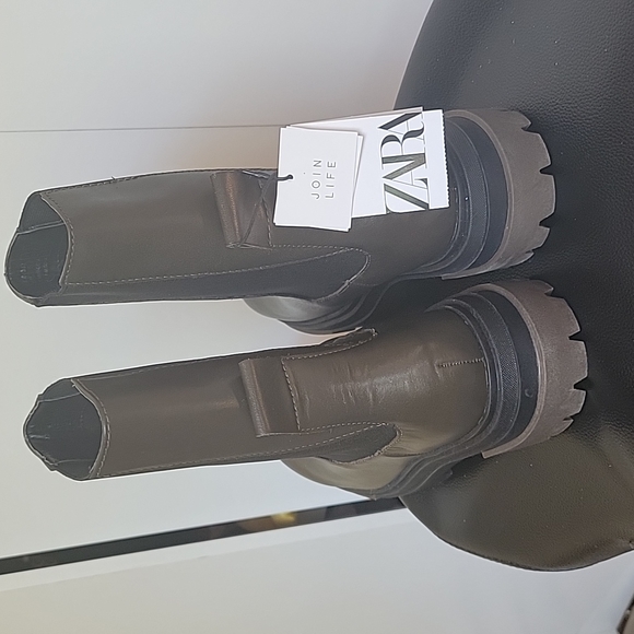 🎉HP🎉NWT ZARA LEATHER ANKLE BOOTS - Picture 6 of 17